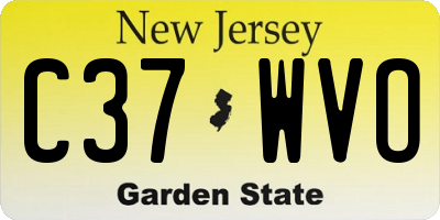 NJ license plate C37WVO