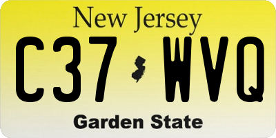 NJ license plate C37WVQ