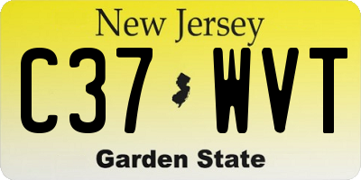 NJ license plate C37WVT
