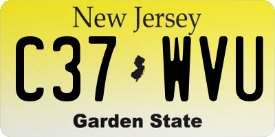 NJ license plate C37WVU