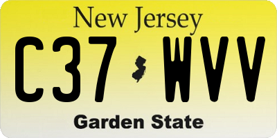 NJ license plate C37WVV