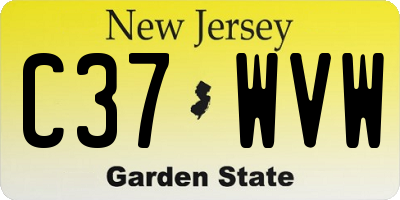 NJ license plate C37WVW