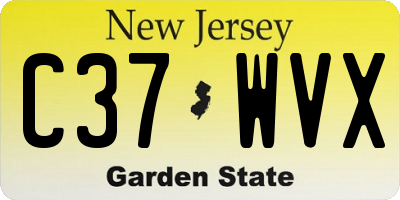 NJ license plate C37WVX