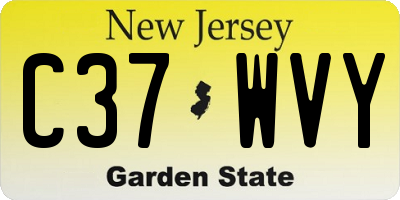 NJ license plate C37WVY