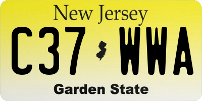 NJ license plate C37WWA