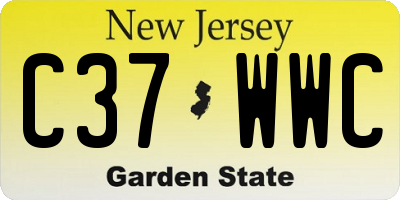 NJ license plate C37WWC