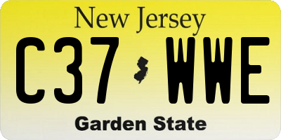NJ license plate C37WWE