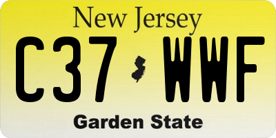 NJ license plate C37WWF