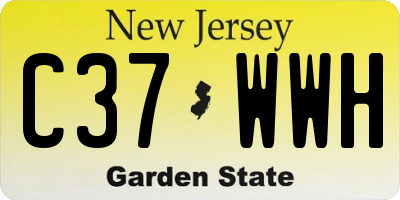NJ license plate C37WWH