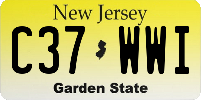 NJ license plate C37WWI