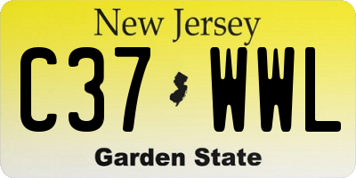 NJ license plate C37WWL