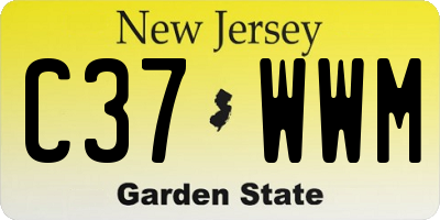 NJ license plate C37WWM