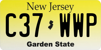 NJ license plate C37WWP