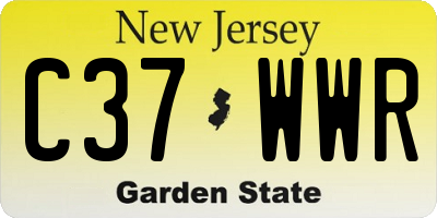 NJ license plate C37WWR