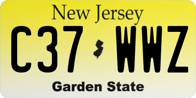NJ license plate C37WWZ