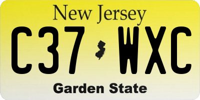 NJ license plate C37WXC