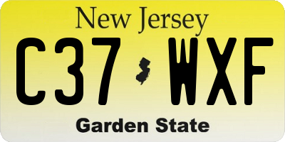 NJ license plate C37WXF