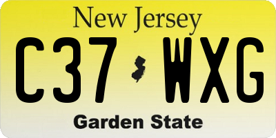 NJ license plate C37WXG