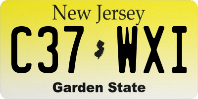 NJ license plate C37WXI