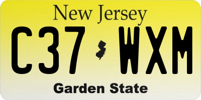 NJ license plate C37WXM