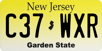 NJ license plate C37WXR
