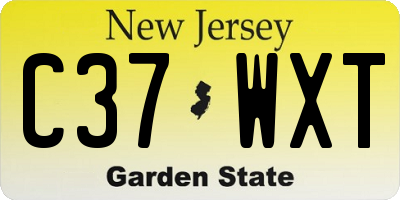 NJ license plate C37WXT