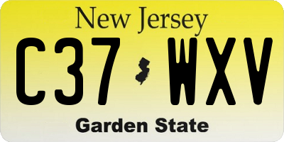 NJ license plate C37WXV