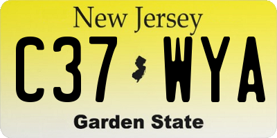 NJ license plate C37WYA