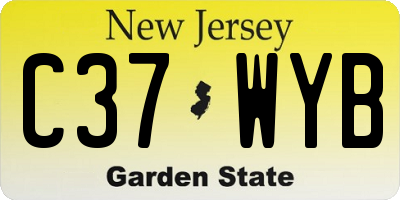 NJ license plate C37WYB