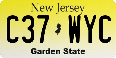 NJ license plate C37WYC