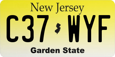 NJ license plate C37WYF
