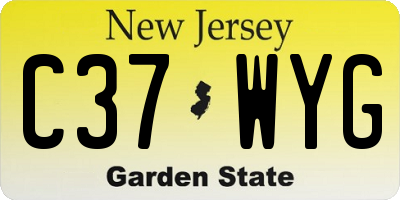 NJ license plate C37WYG