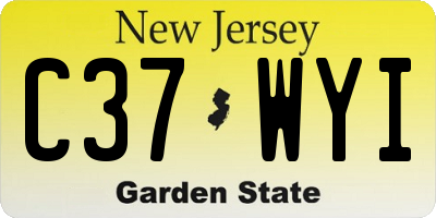 NJ license plate C37WYI