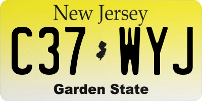 NJ license plate C37WYJ