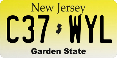 NJ license plate C37WYL
