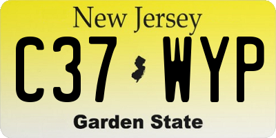 NJ license plate C37WYP