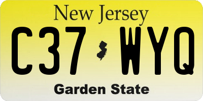 NJ license plate C37WYQ