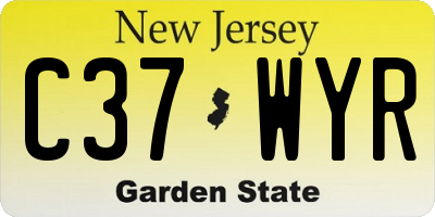 NJ license plate C37WYR