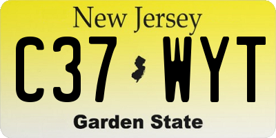 NJ license plate C37WYT