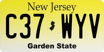 NJ license plate C37WYV