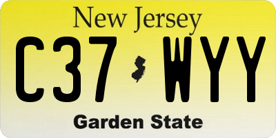 NJ license plate C37WYY