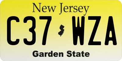 NJ license plate C37WZA
