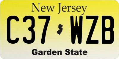 NJ license plate C37WZB