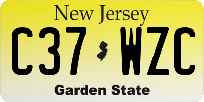 NJ license plate C37WZC