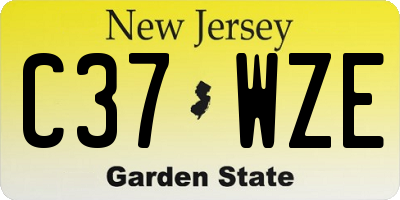 NJ license plate C37WZE