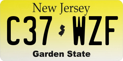 NJ license plate C37WZF