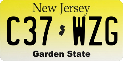 NJ license plate C37WZG