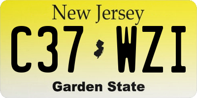 NJ license plate C37WZI