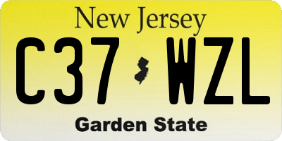 NJ license plate C37WZL