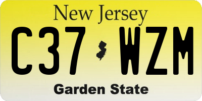 NJ license plate C37WZM